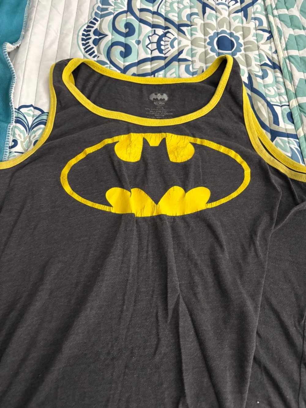 Batman Black and Yellow Logo Tank Top